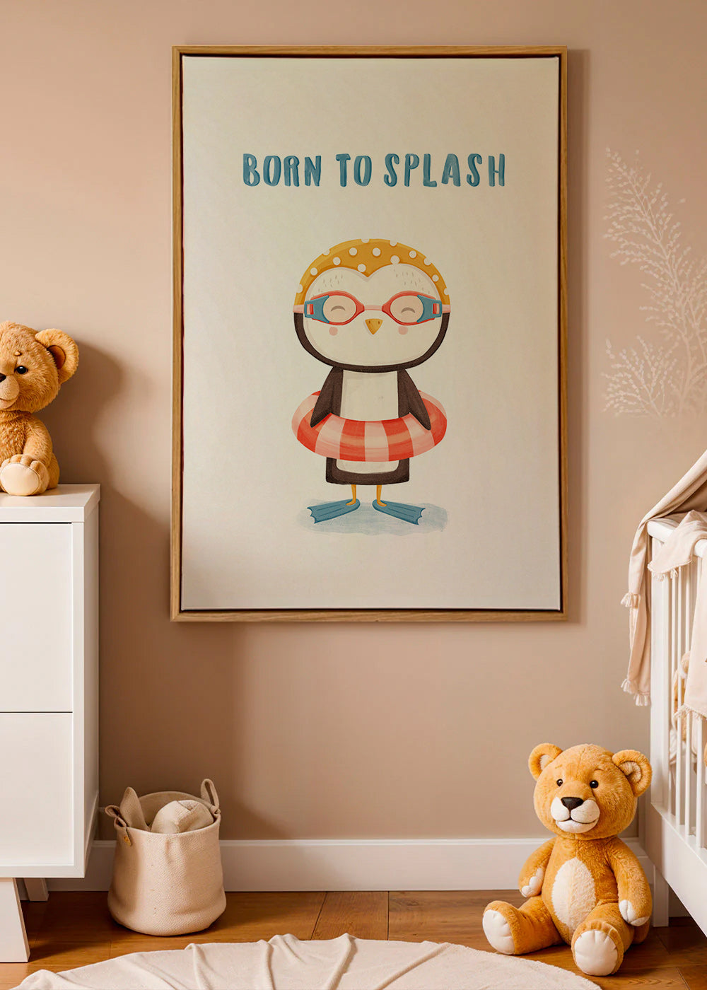 Affiche enfant: pingouin enjoué