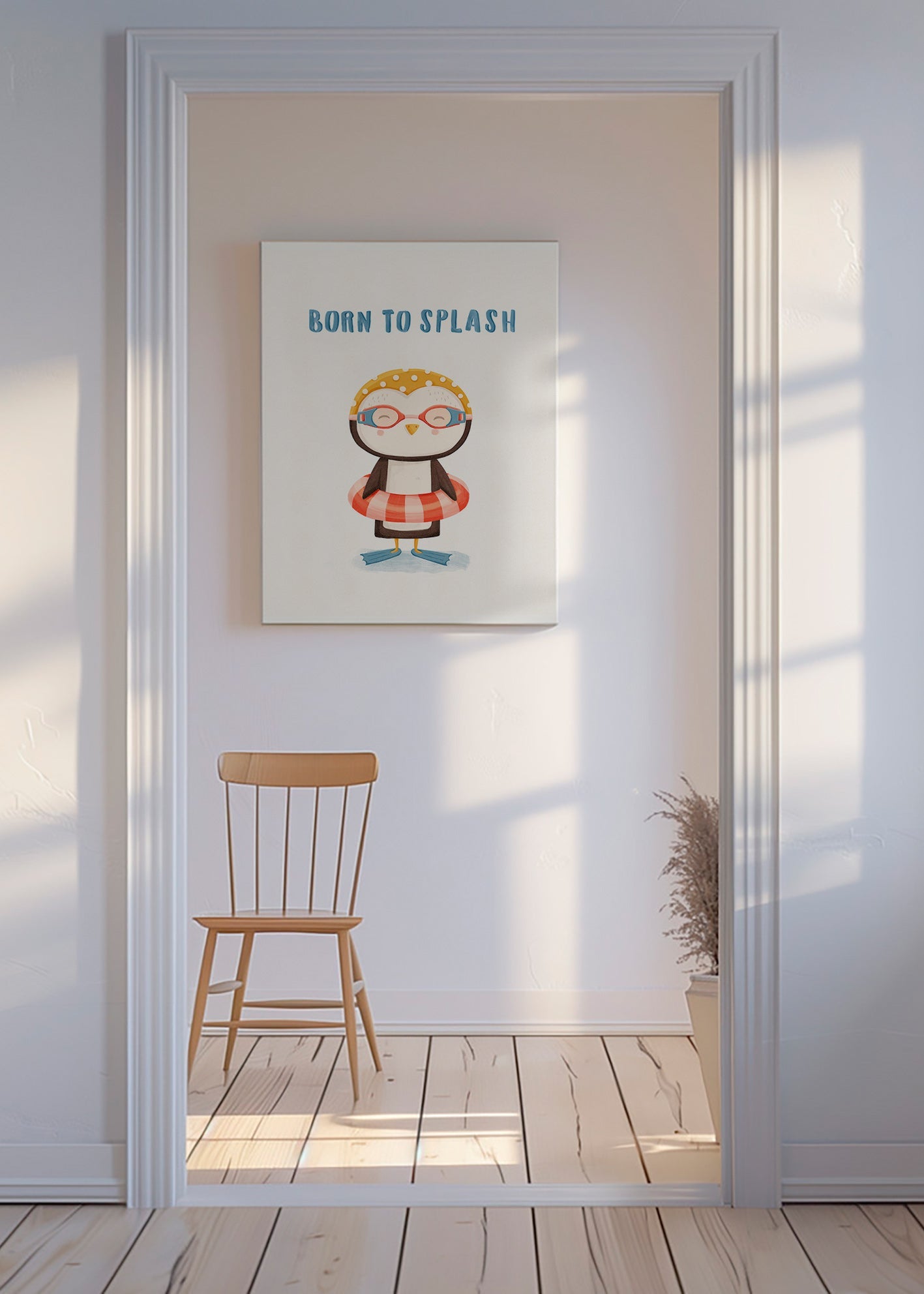 Affiche enfant: pingouin enjoué