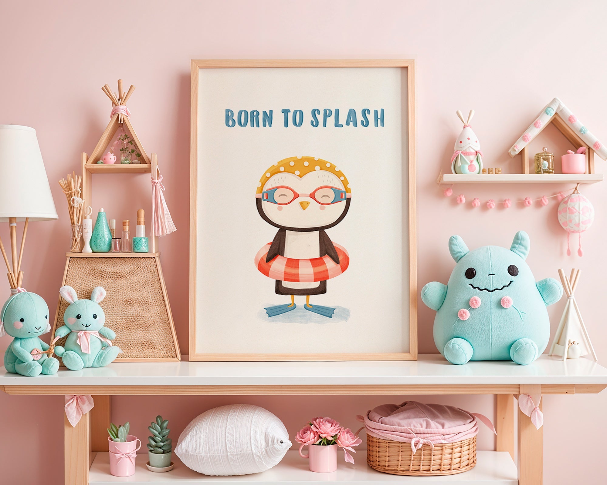 Affiche enfant: pingouin enjoué