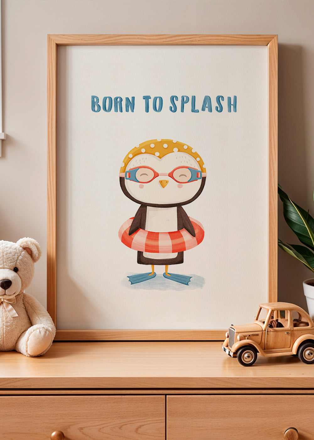 Affiche enfant: pingouin enjoué