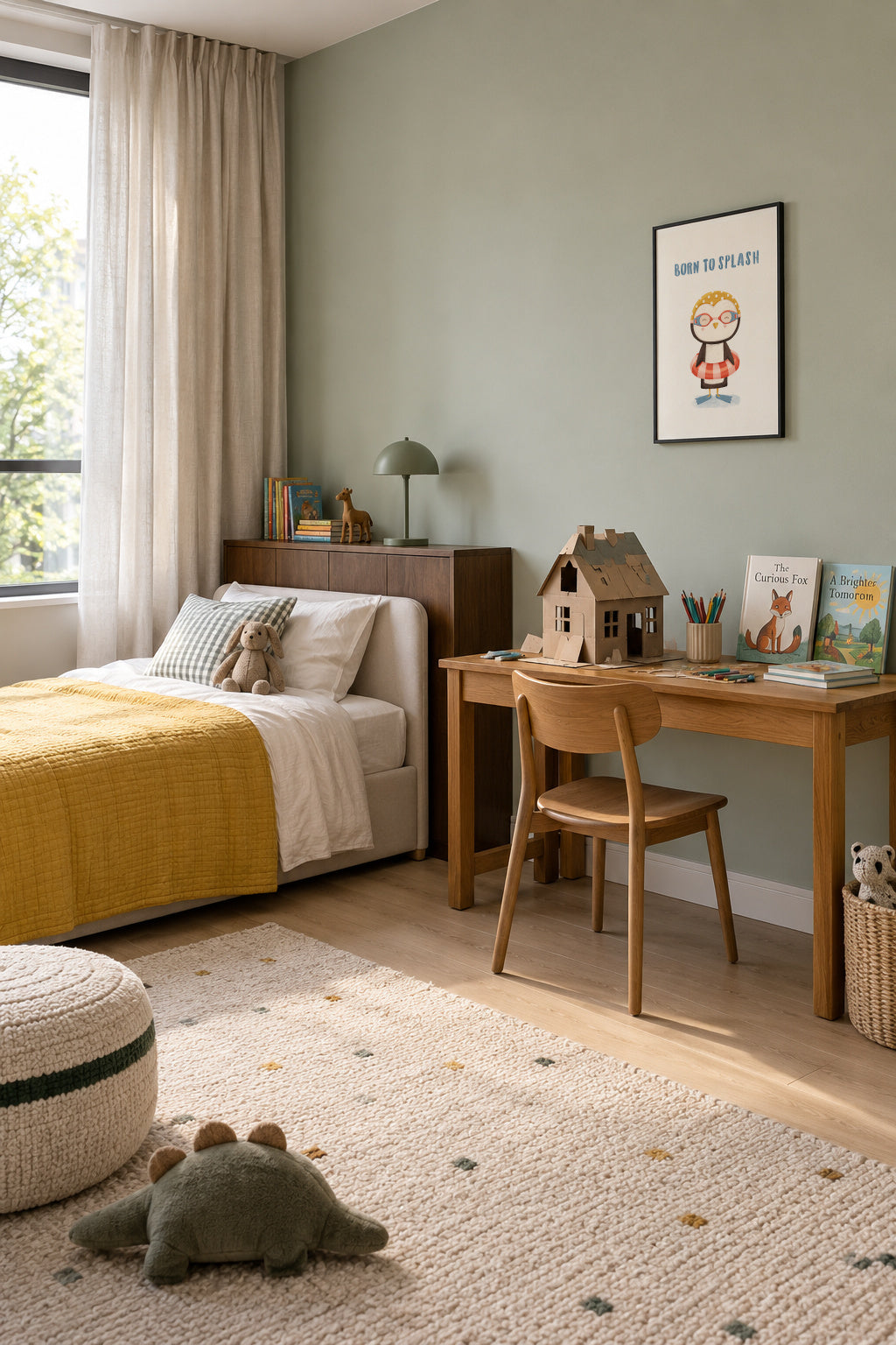 born to splash - Framed poster in an interior