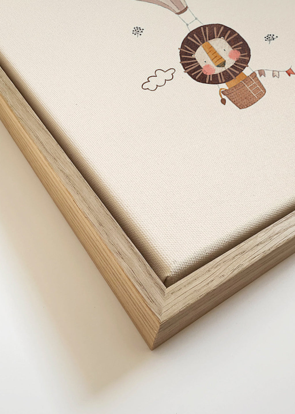 Illustration enfant : lion montgolfière