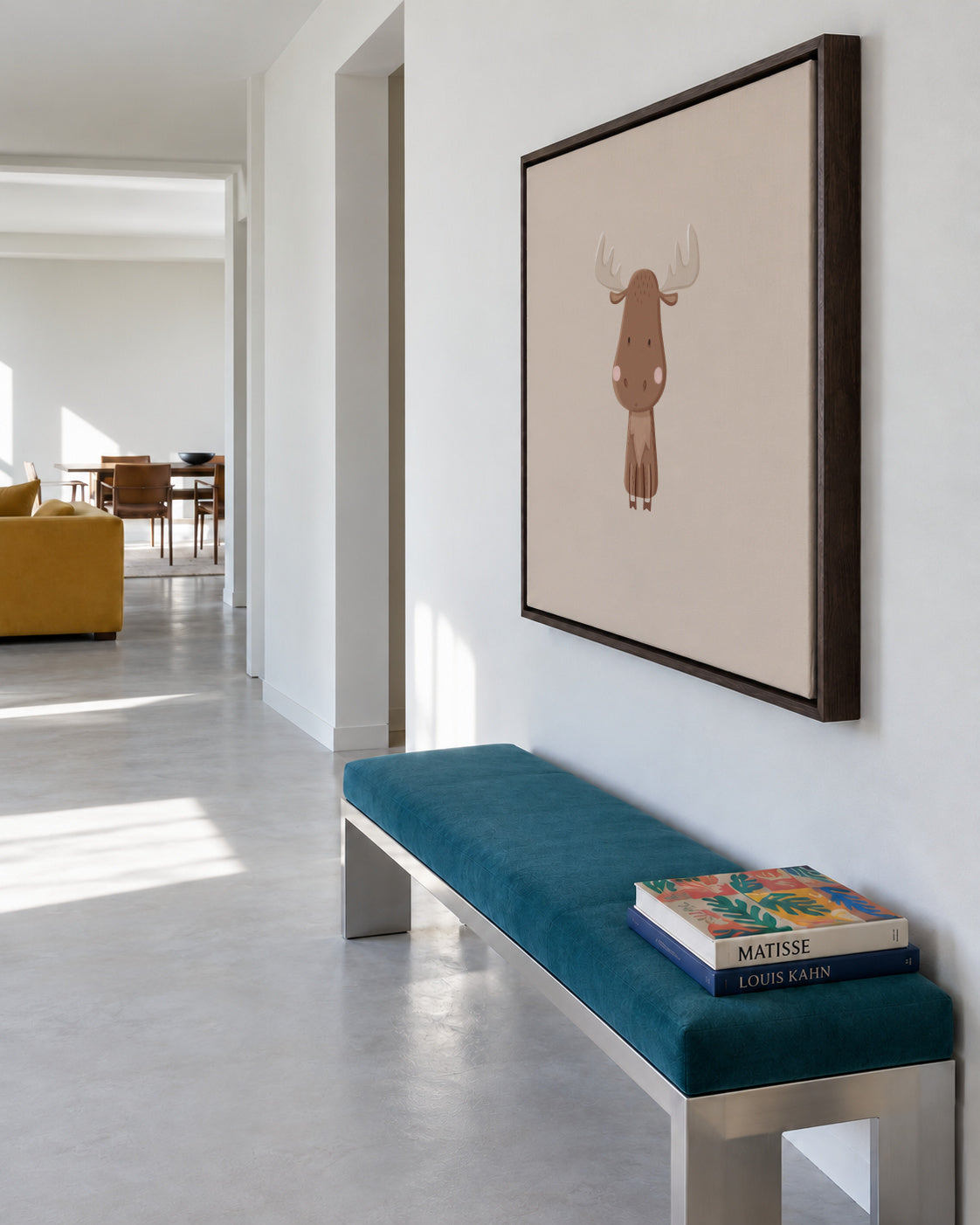 Moose - Framed canvas in an interior