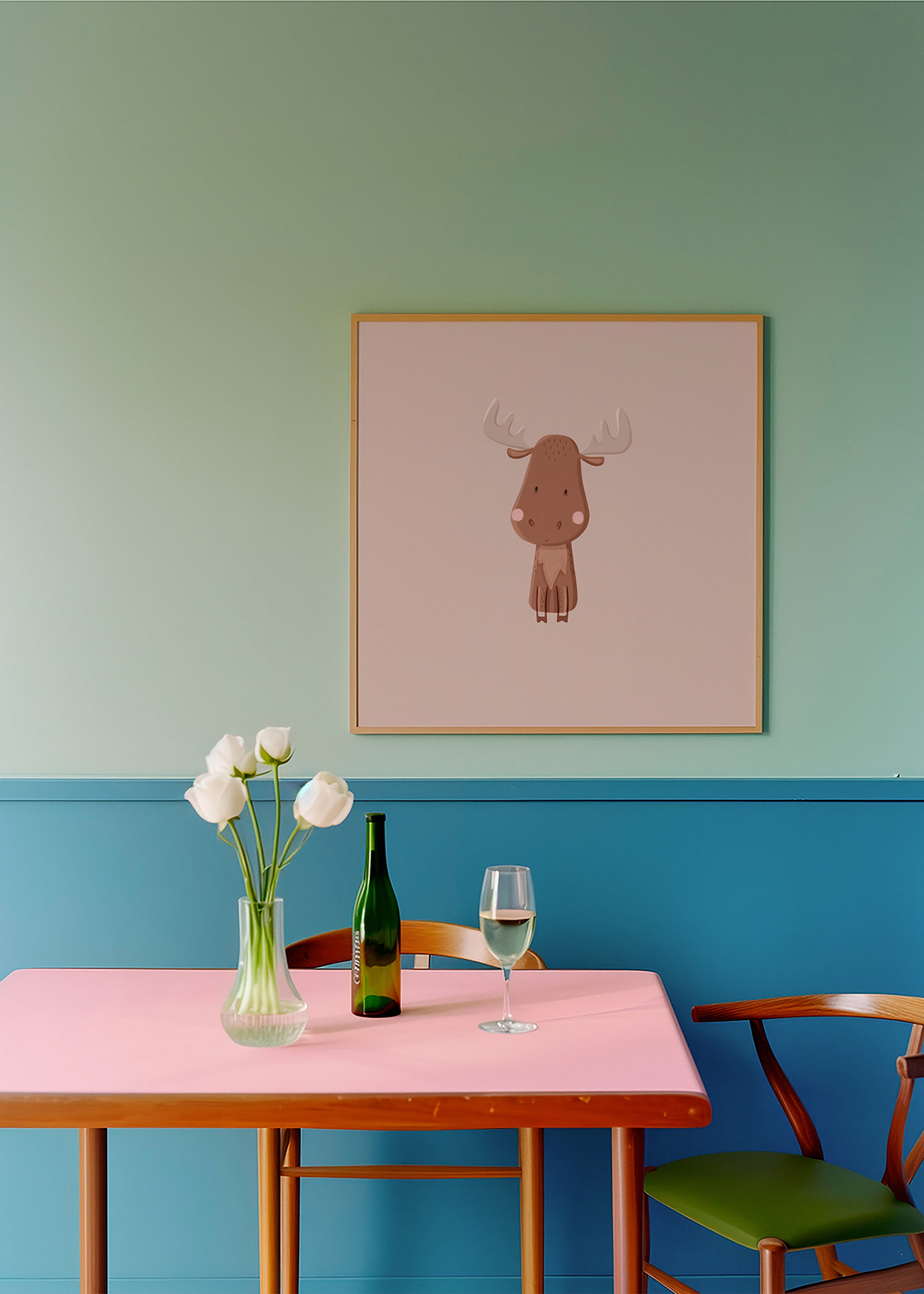 Illustration minimaliste d'élan