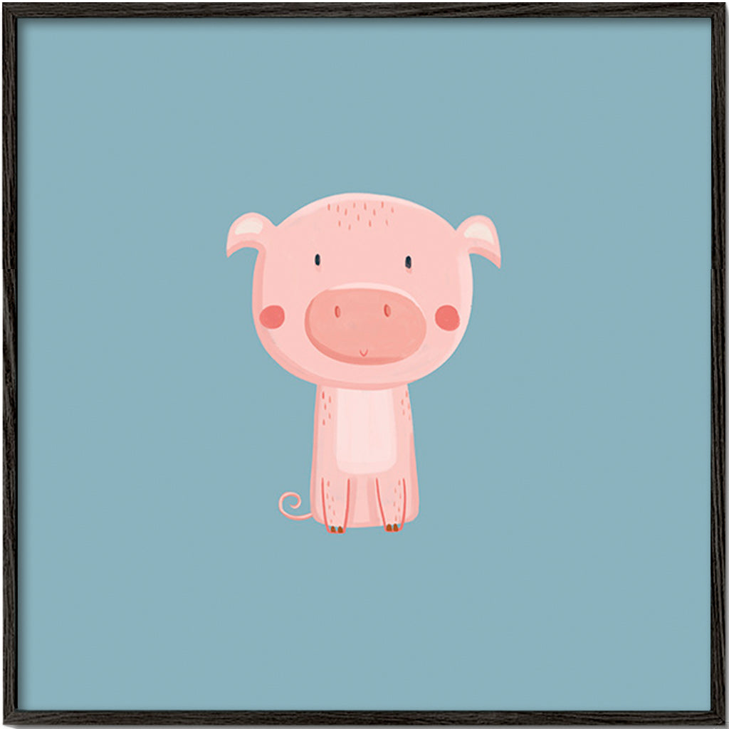 Impression enfant: cochon rose centré