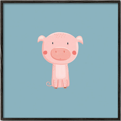 Impression enfant: cochon rose centré