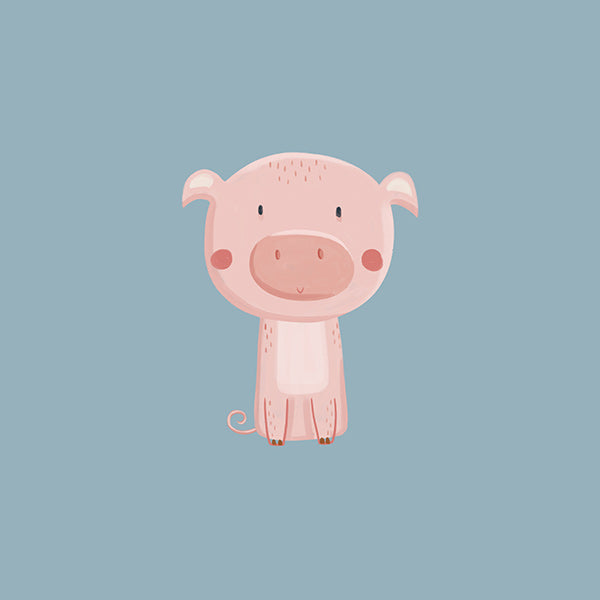Impression enfant: cochon rose centré
