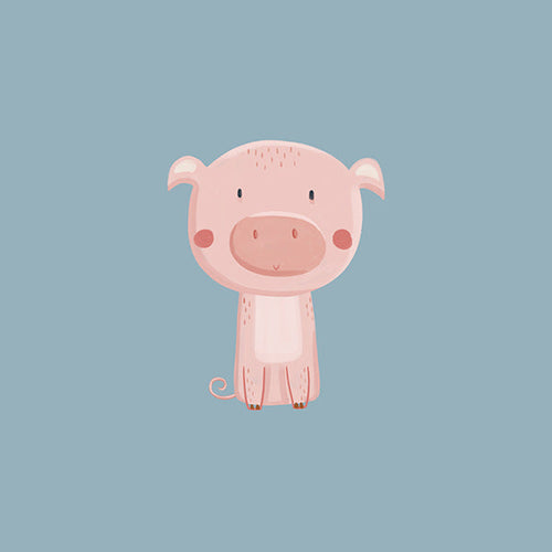 Impression enfant: cochon rose centré