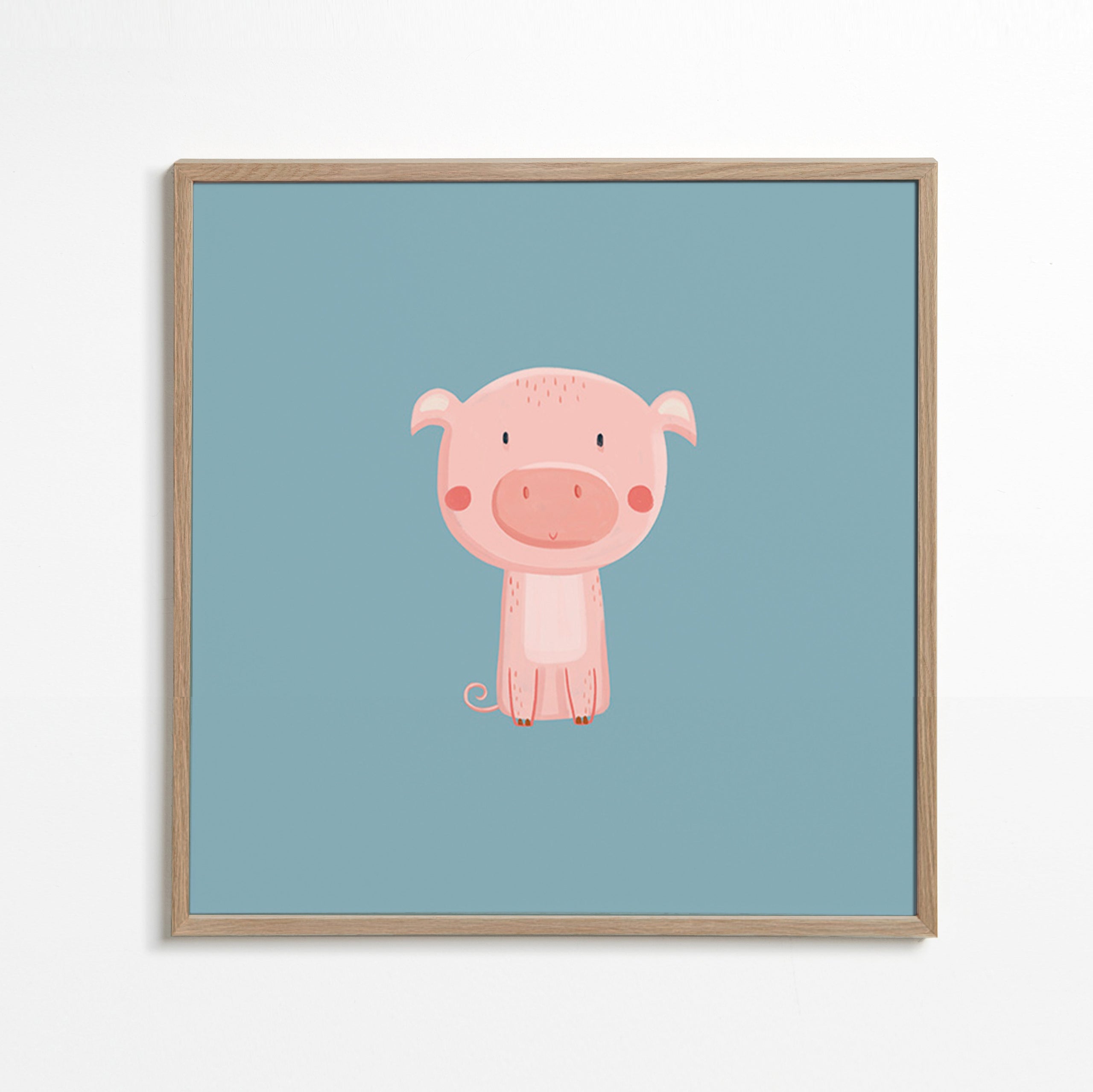 Impression enfant: cochon rose centré