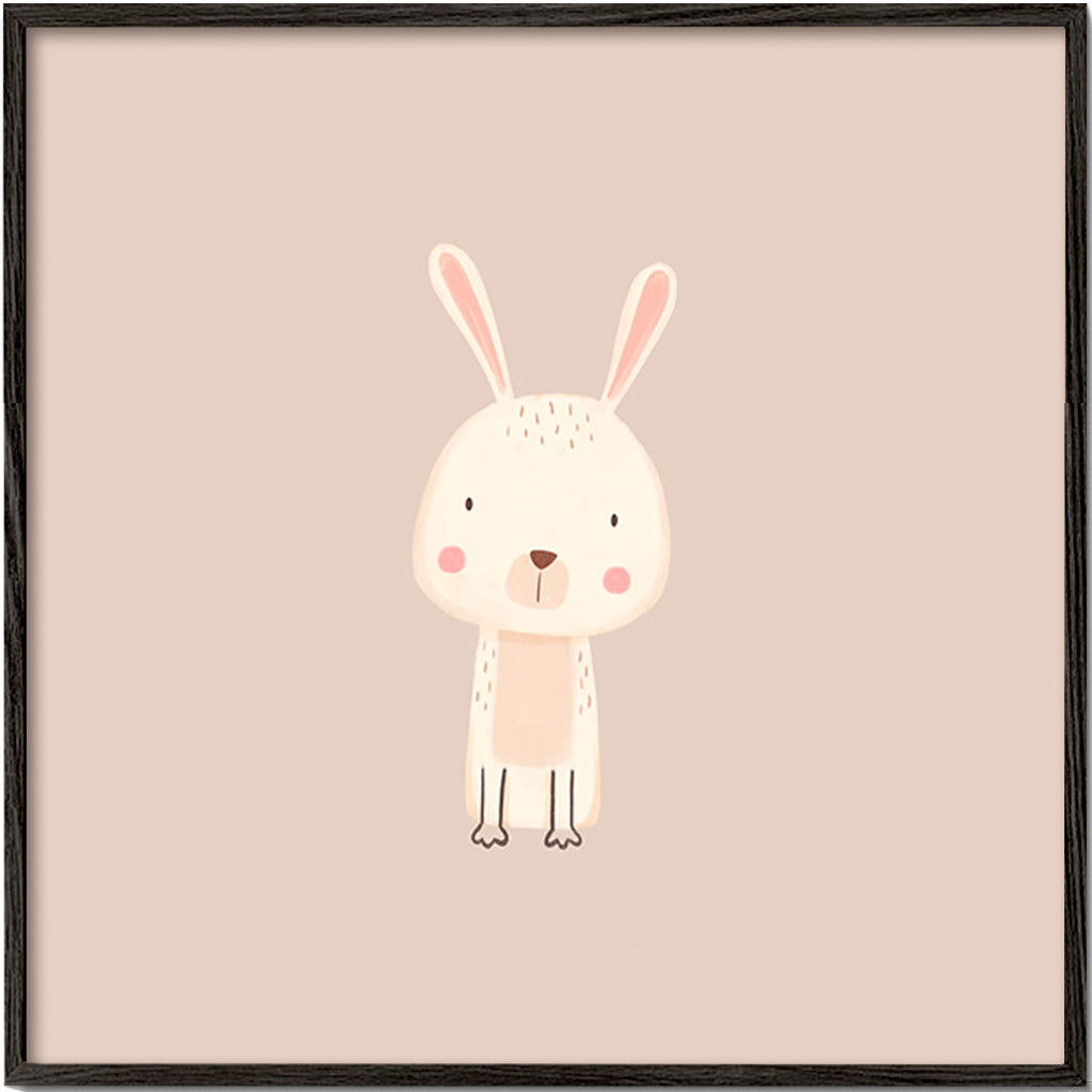 Affiche enfant lapin minimal fond beige