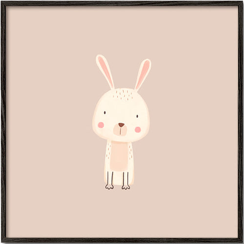 Affiche enfant lapin minimal fond beige