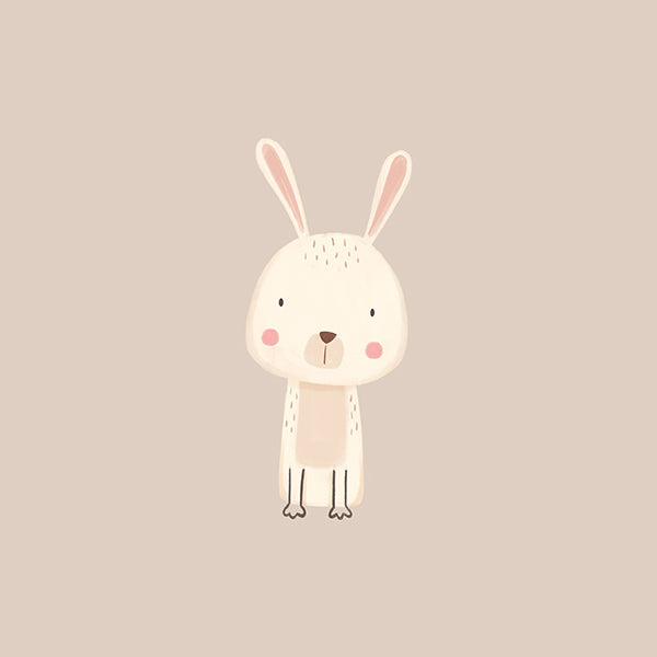 Affiche enfant lapin minimal fond beige