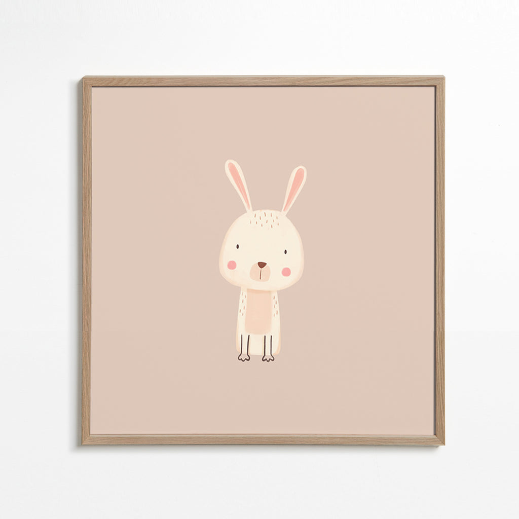 Affiche enfant lapin minimal fond beige