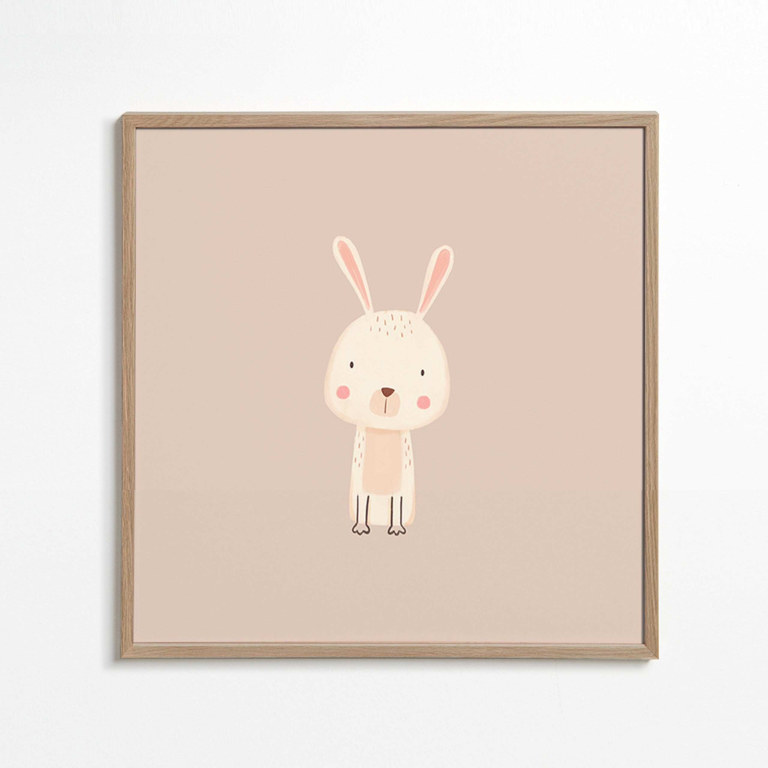 Affiche enfant lapin minimal fond beige