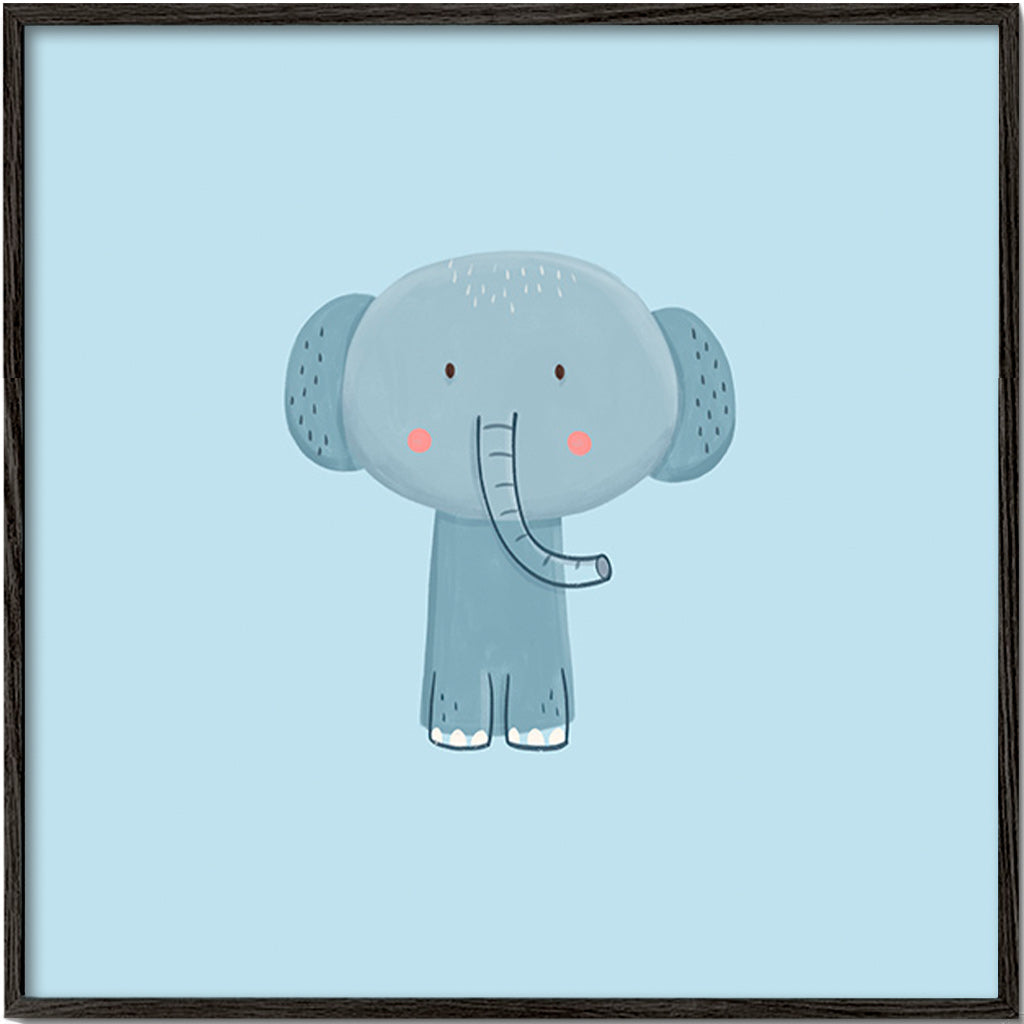 Impression enfant : éléphant bleu adorable