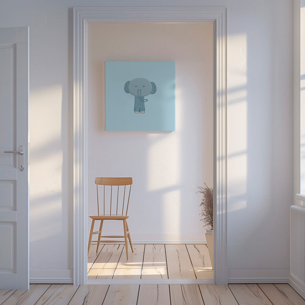 Impression enfant : éléphant bleu adorable