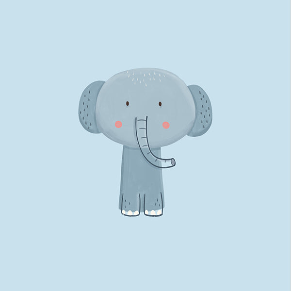 Impression enfant : éléphant bleu adorable