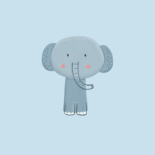 Impression enfant : éléphant bleu adorable