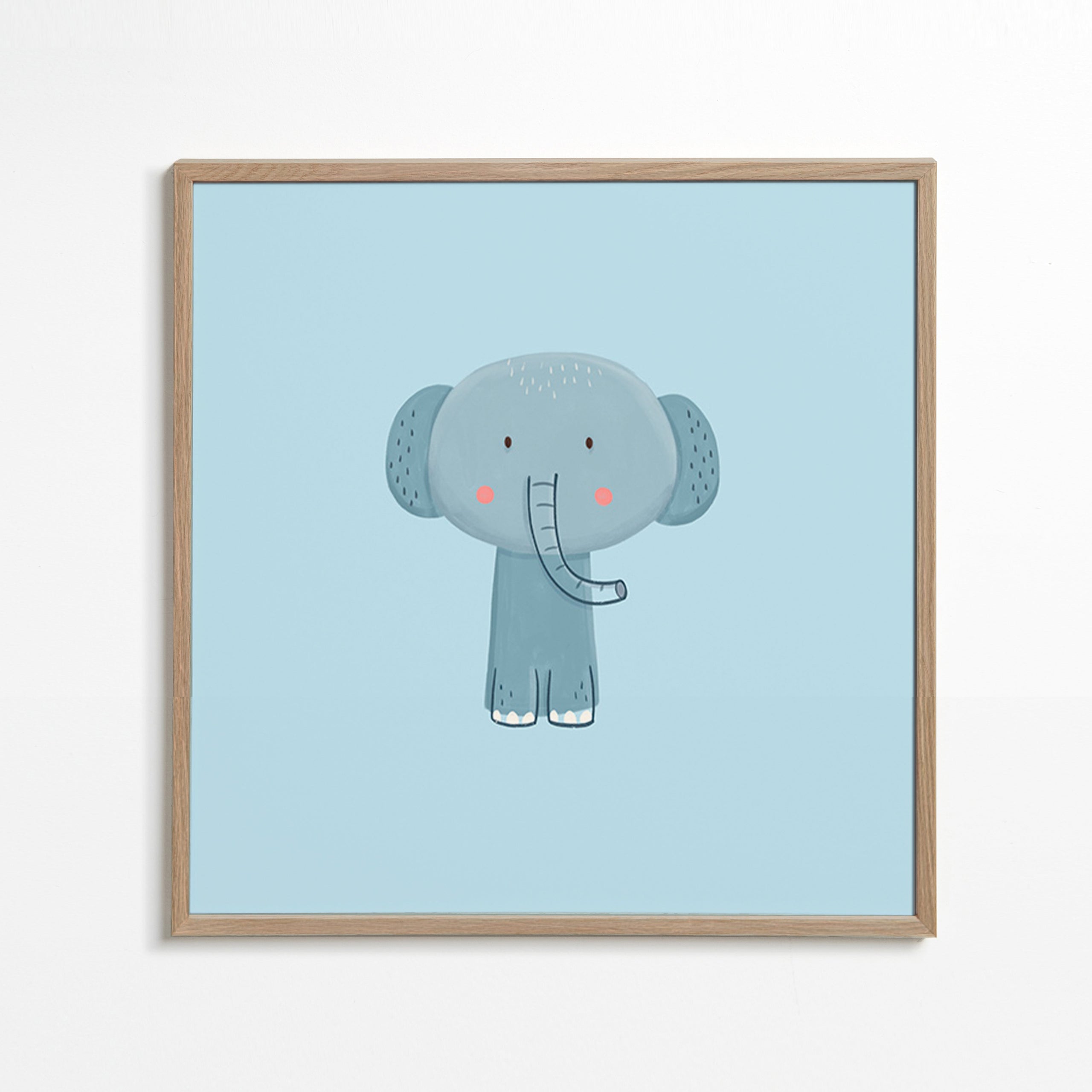 Impression enfant : éléphant bleu adorable
