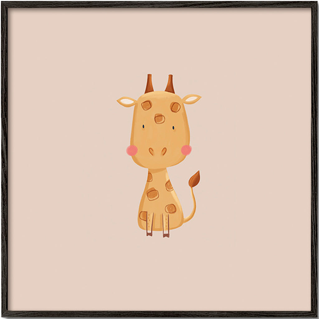Affiche enfant avec girafe minimaliste