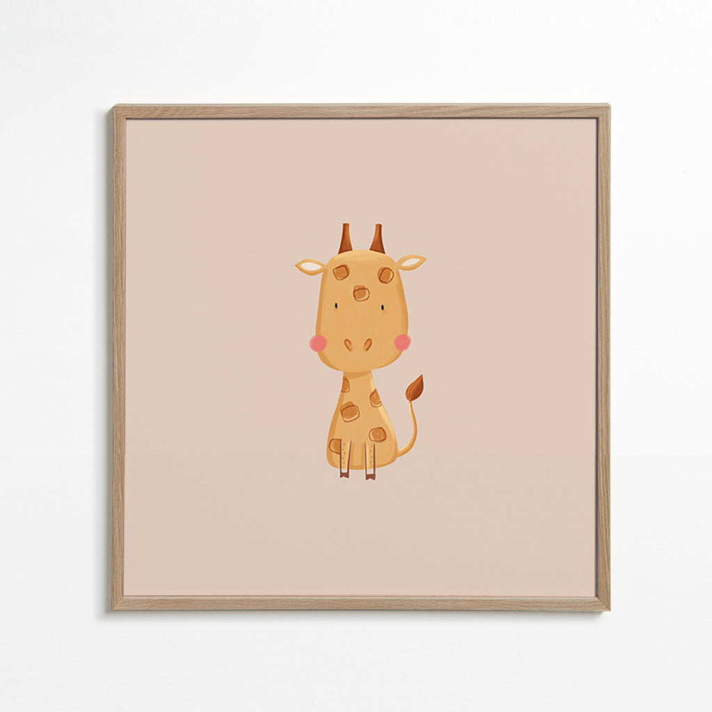Affiche enfant avec girafe minimaliste