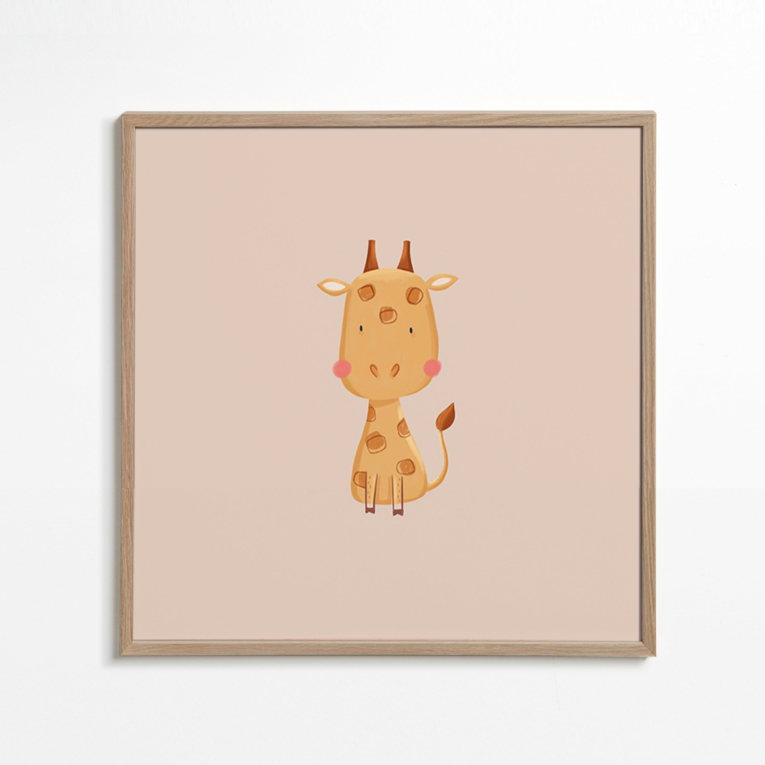 Affiche enfant avec girafe minimaliste
