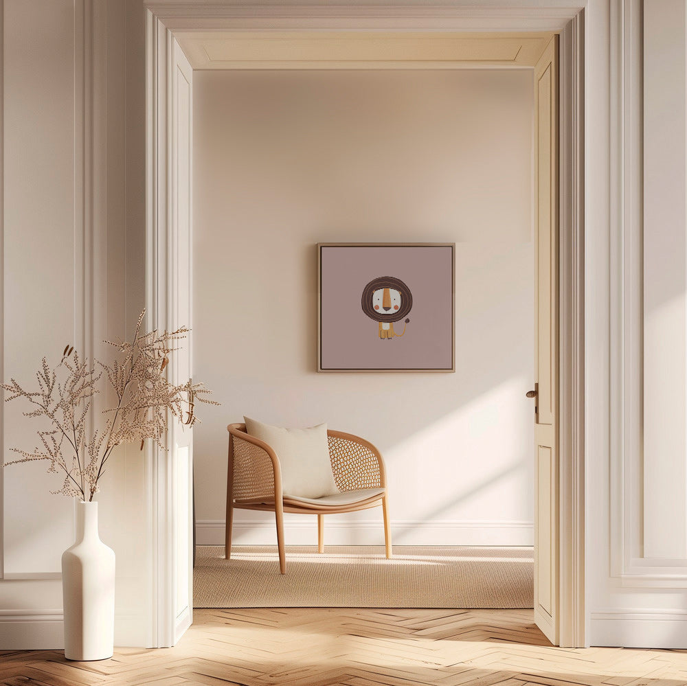 Affiche enfant : lion minimaliste