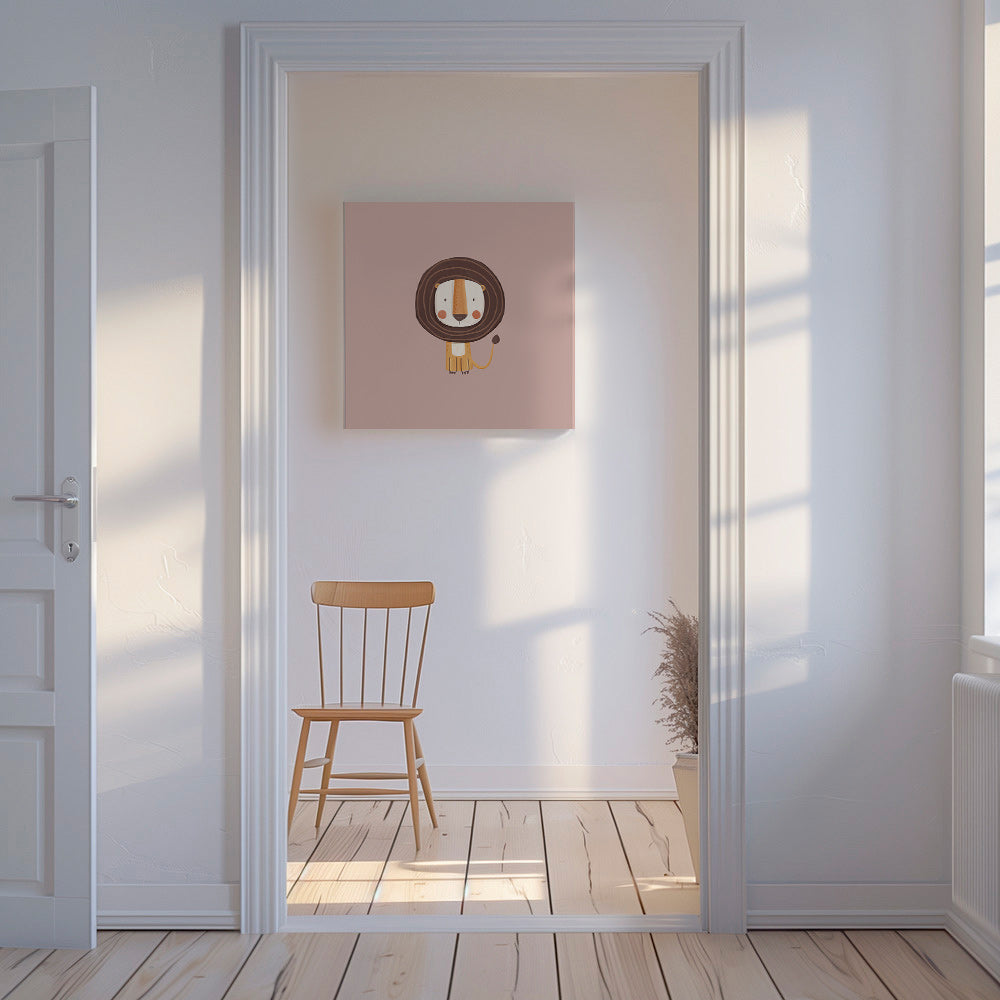 Affiche enfant : lion minimaliste