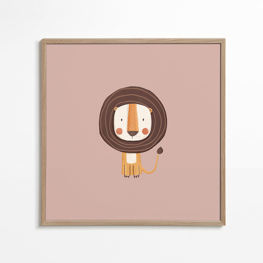 Affiche enfant : lion minimaliste