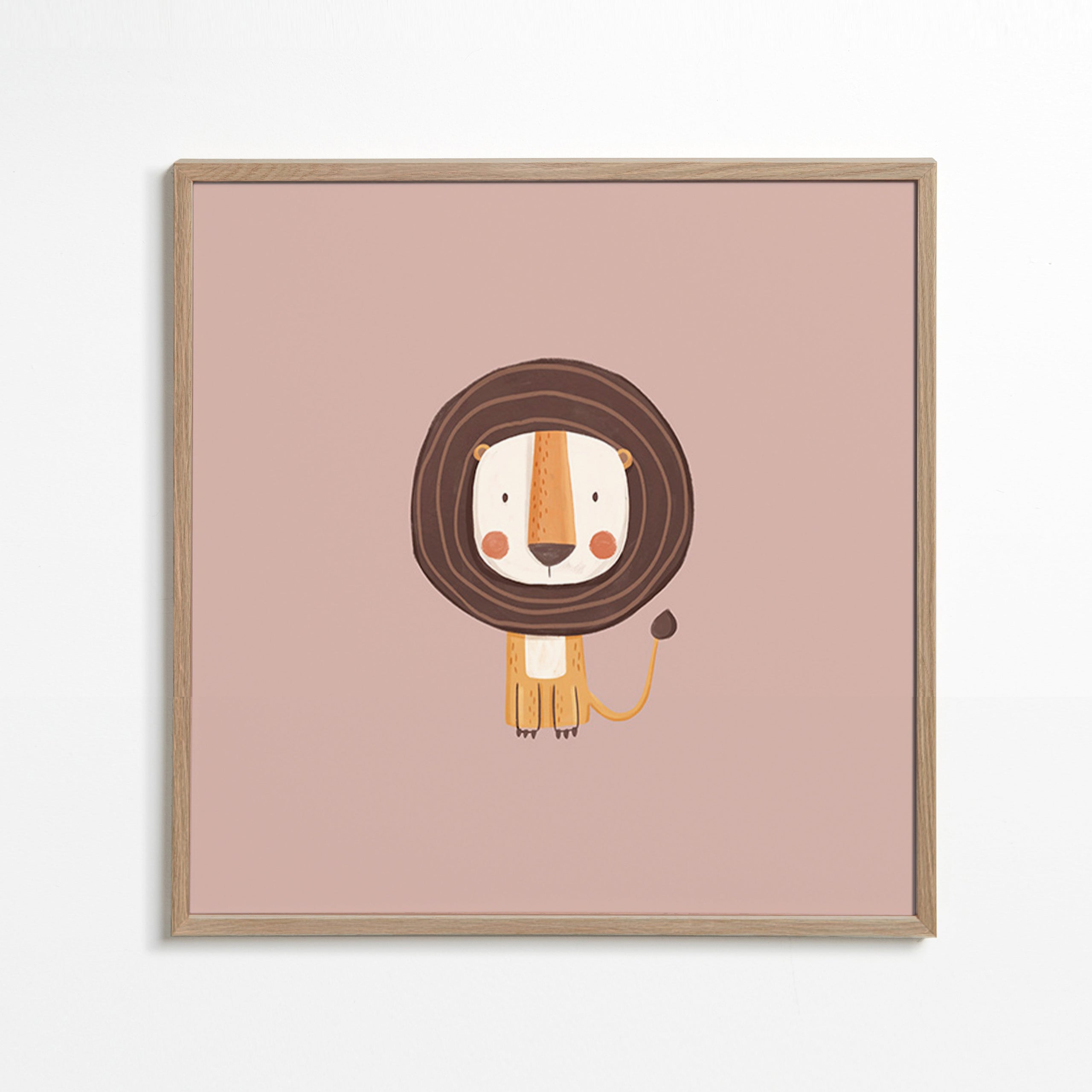 Affiche enfant : lion minimaliste