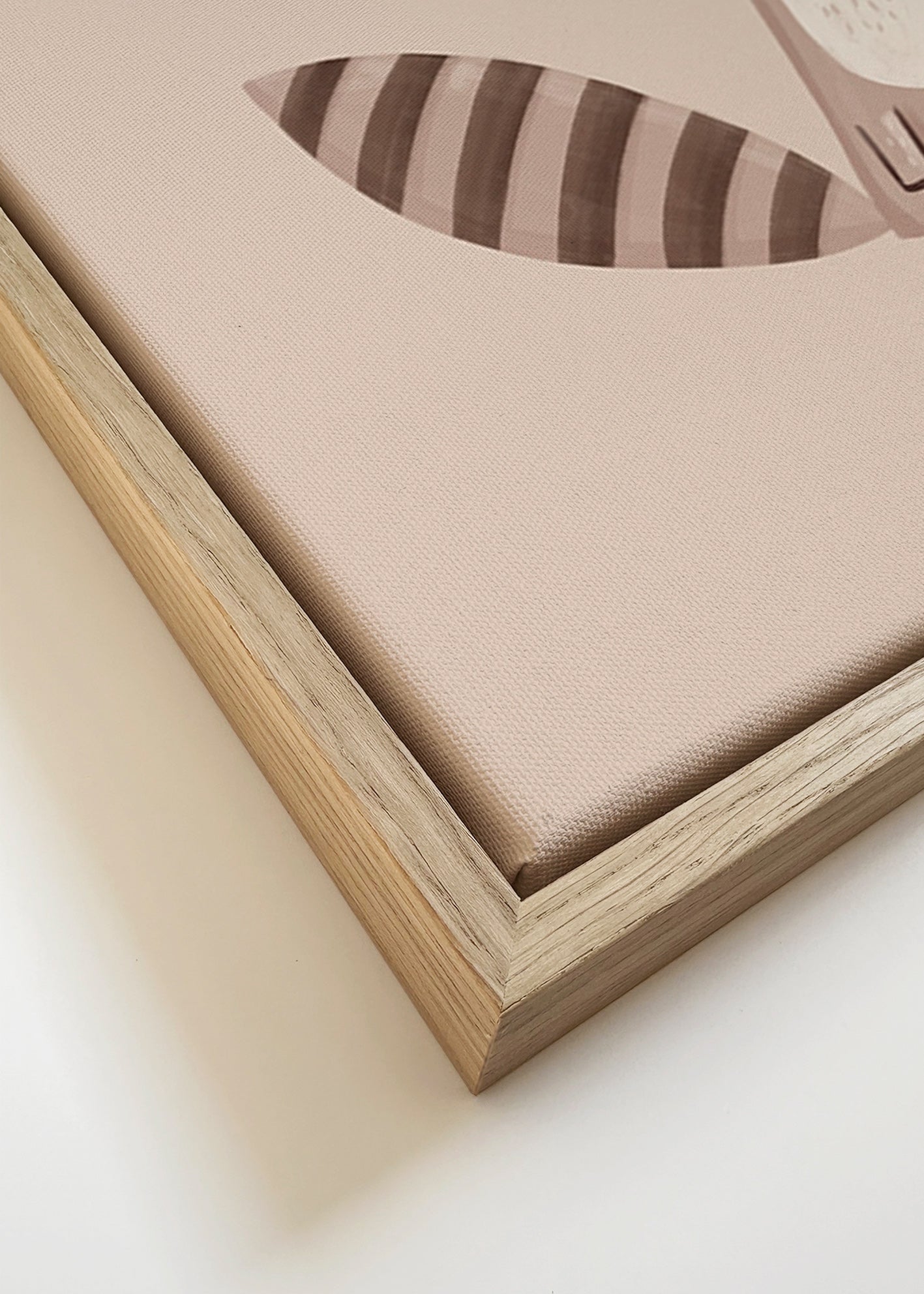 Affiche enfant : raton laveur souriant sur fond beige