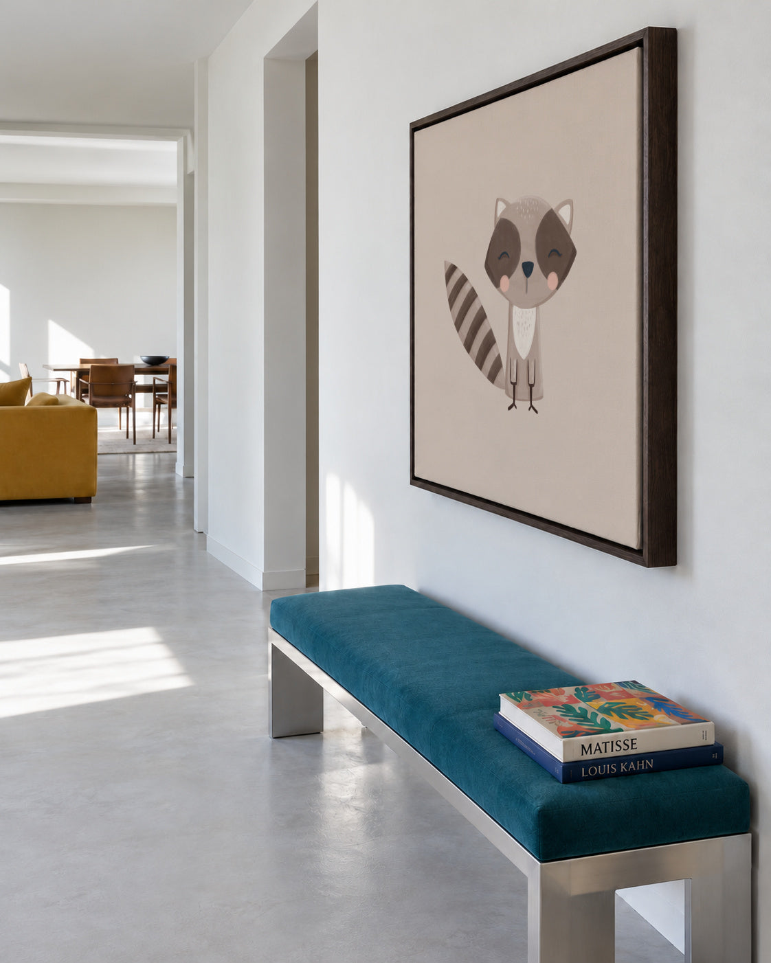 Mapache - Framed canvas in an interior
