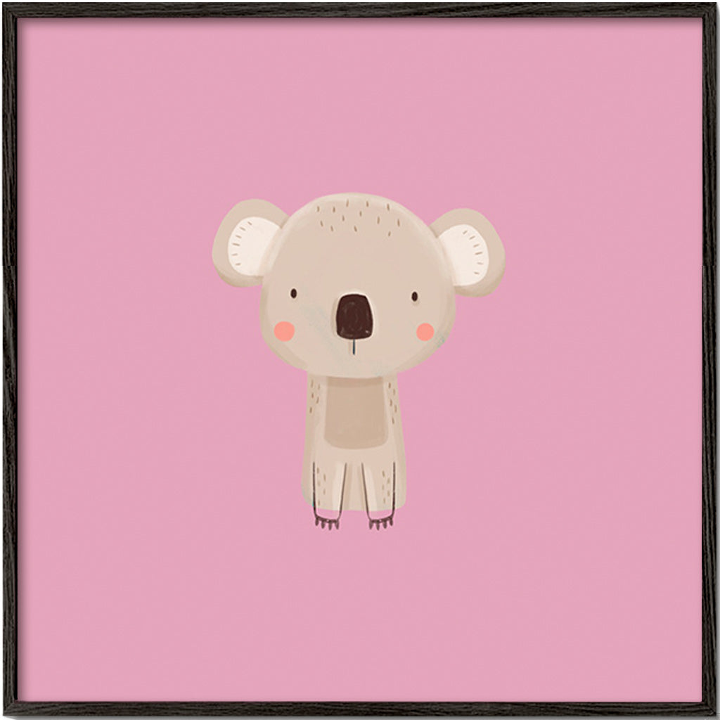 Illustration enfantine : koala rose minimal