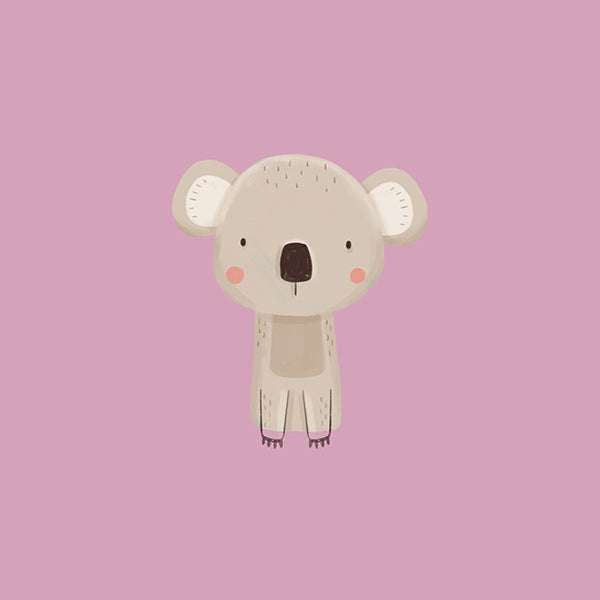 Illustration enfantine : koala rose minimal