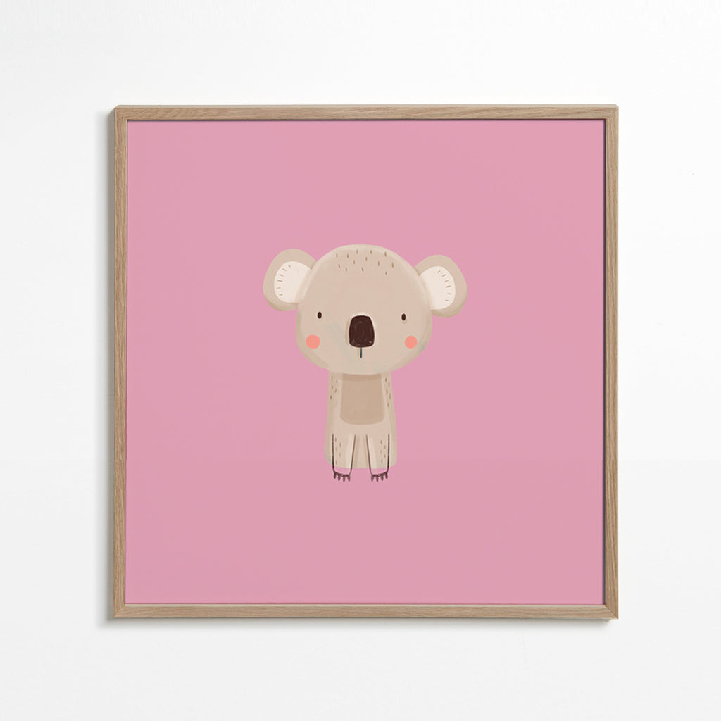 Illustration enfantine : koala rose minimal