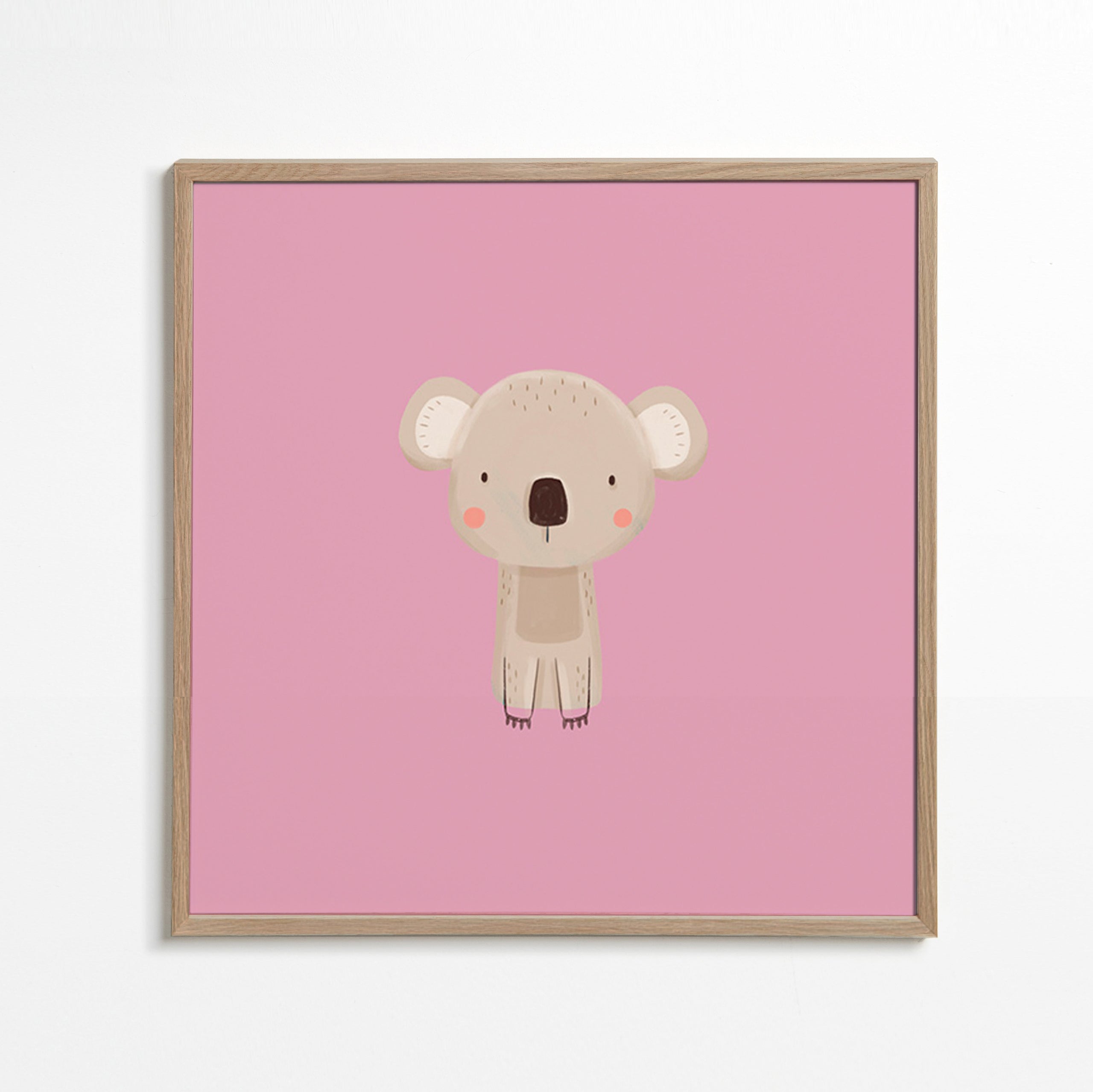 Illustration enfantine : koala rose minimal