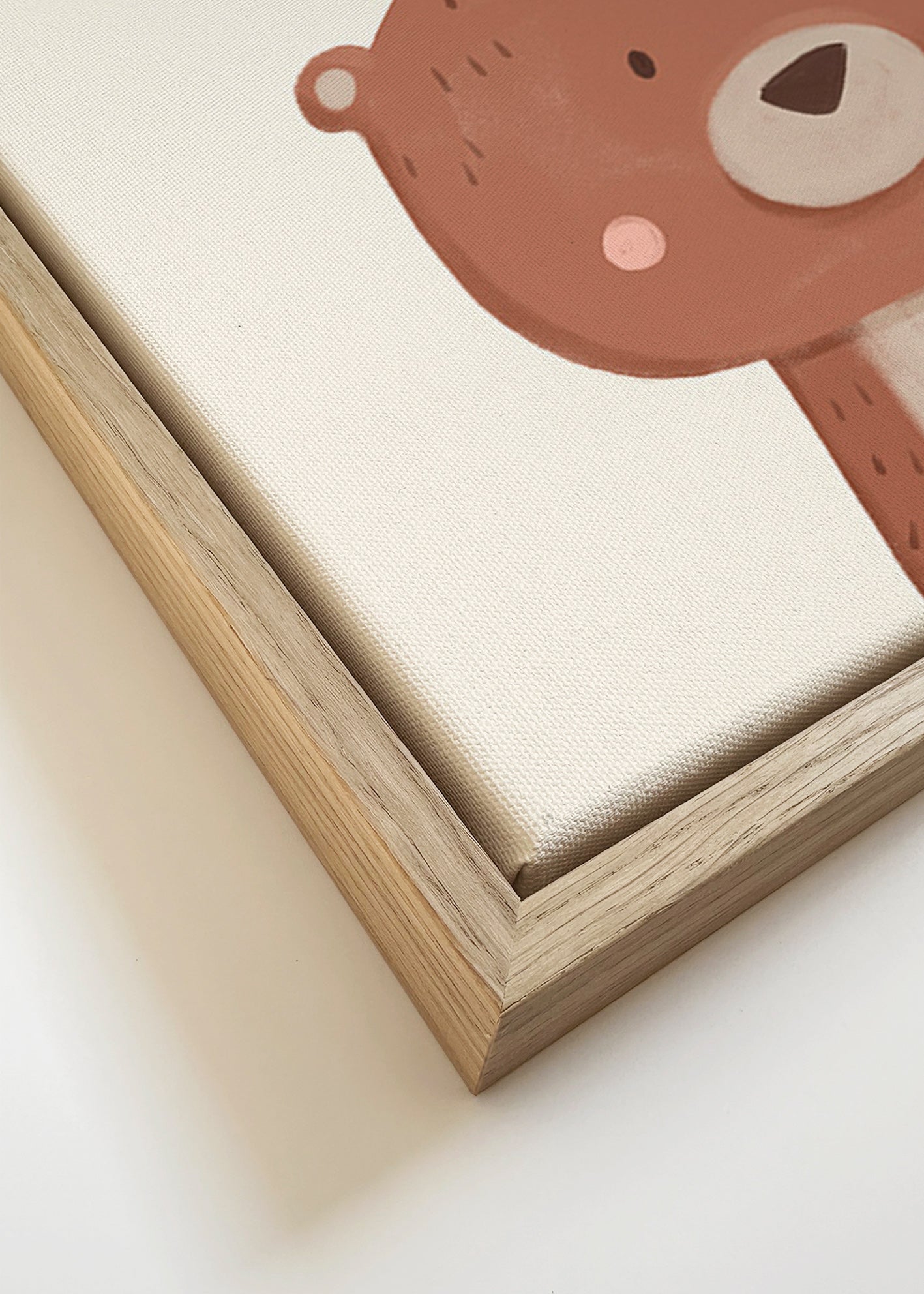 Illustration enfant ours tendre sur fond crème