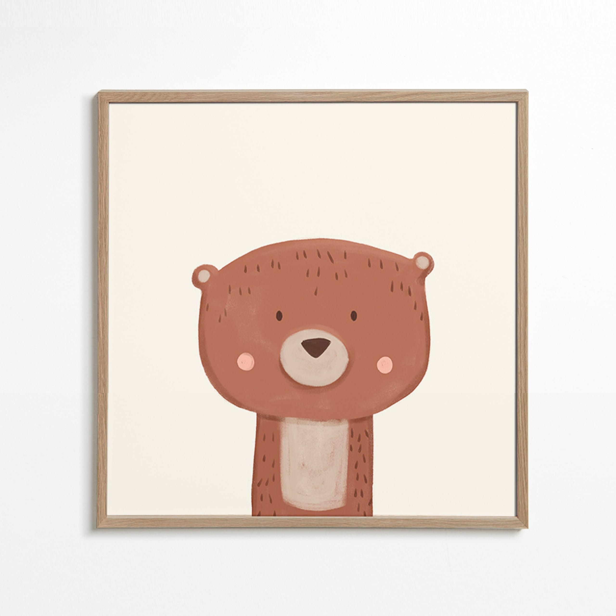 Illustration enfant ours tendre sur fond crème