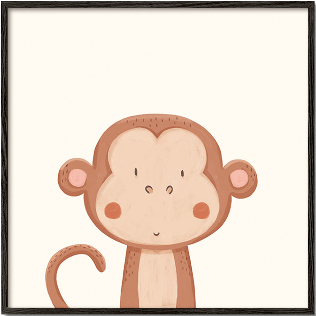 Lámina enfant singe souriant