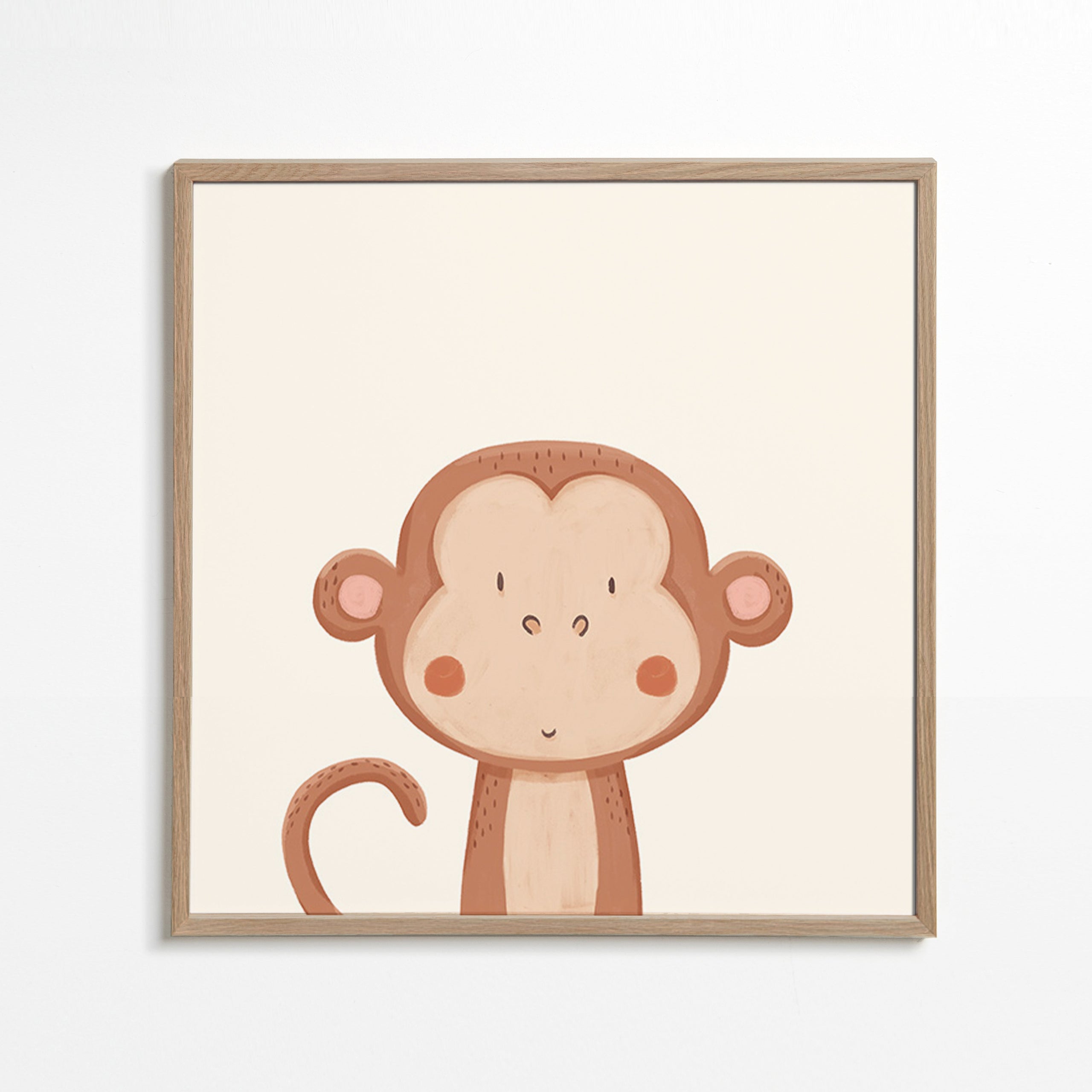 Lámina enfant singe souriant