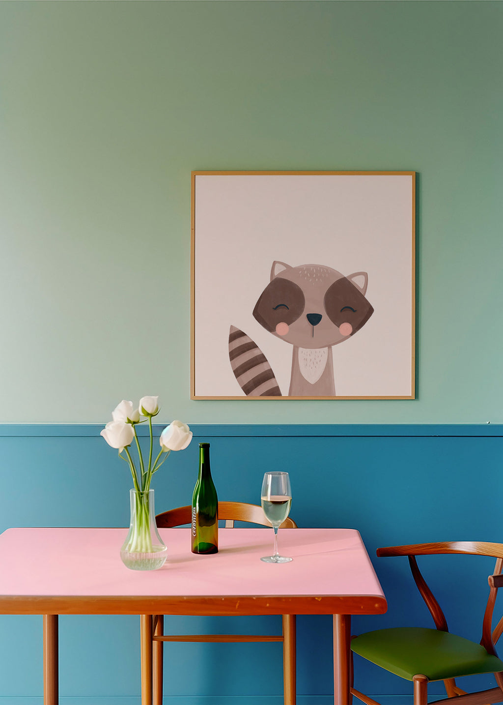 Illustration enfant : raton laveur souriant