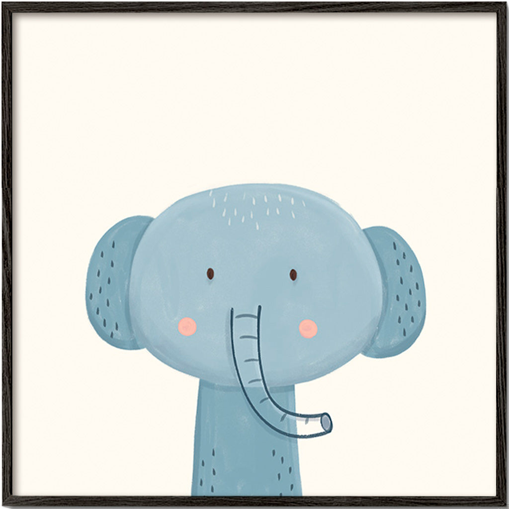 Illustration enfant éléphant bleu tendre