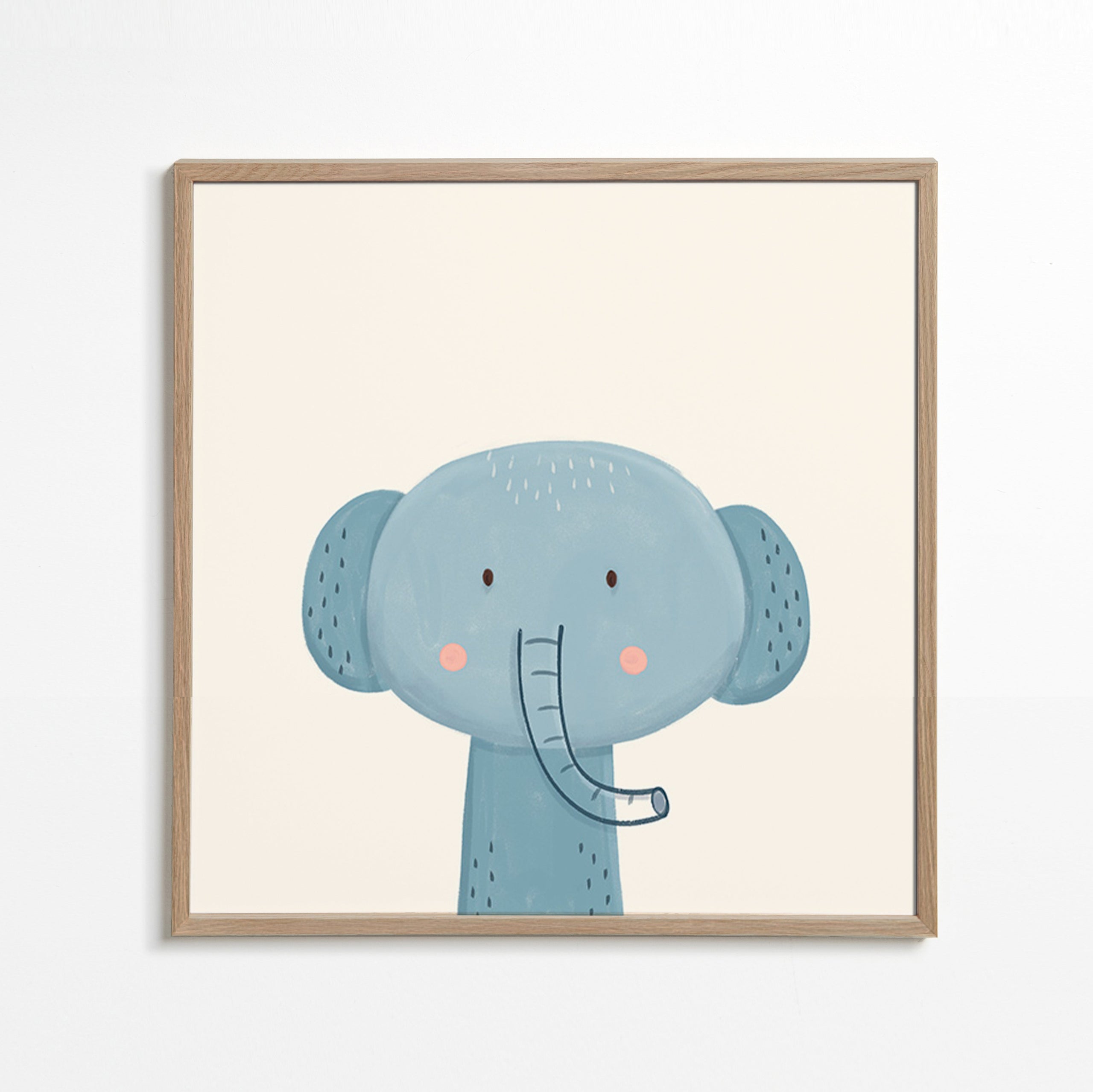 Illustration enfant éléphant bleu tendre