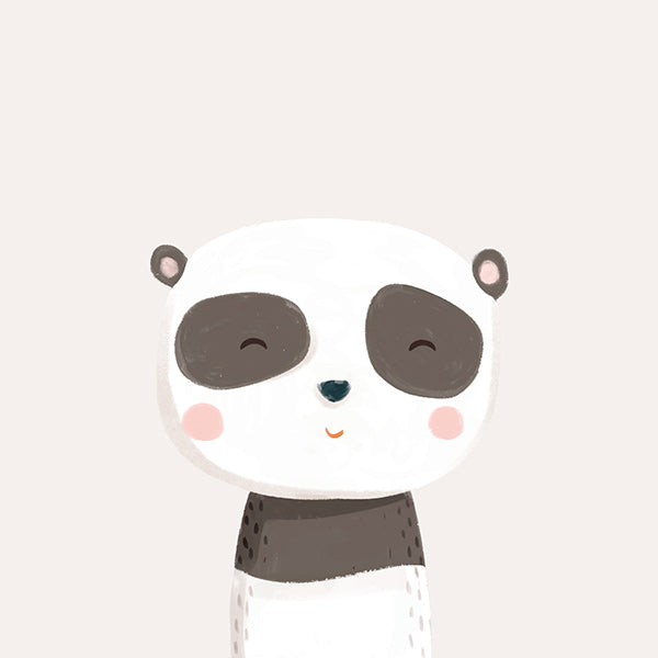 Affiche enfant panda doux illustré