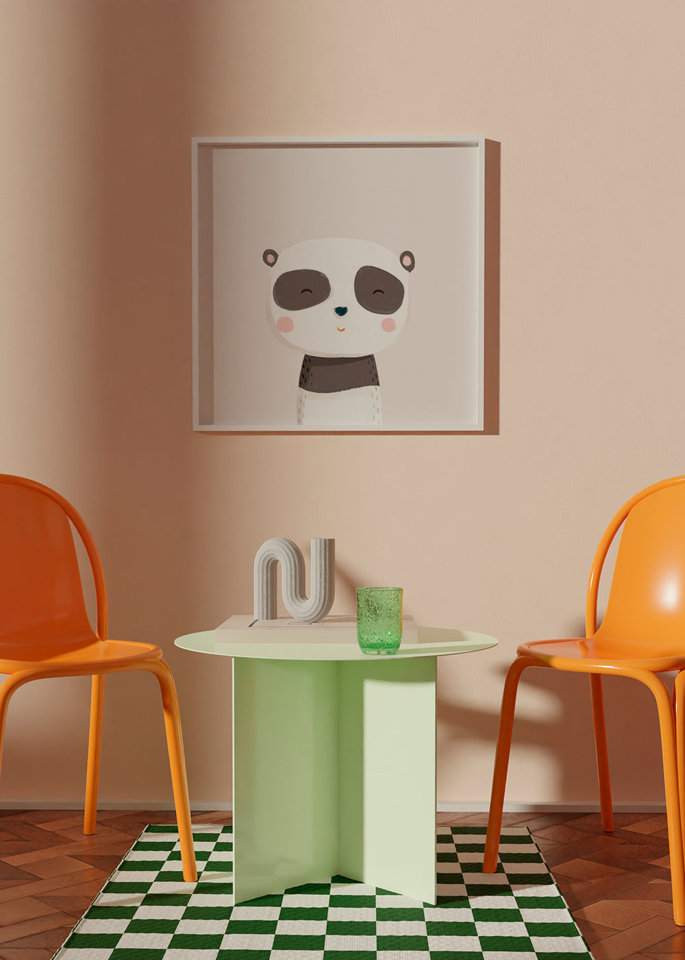 Affiche enfant panda doux illustré