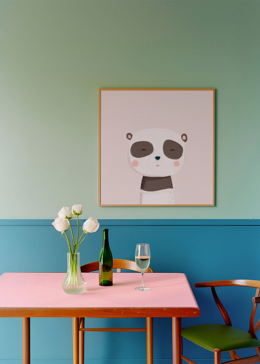 Affiche enfant panda doux illustré