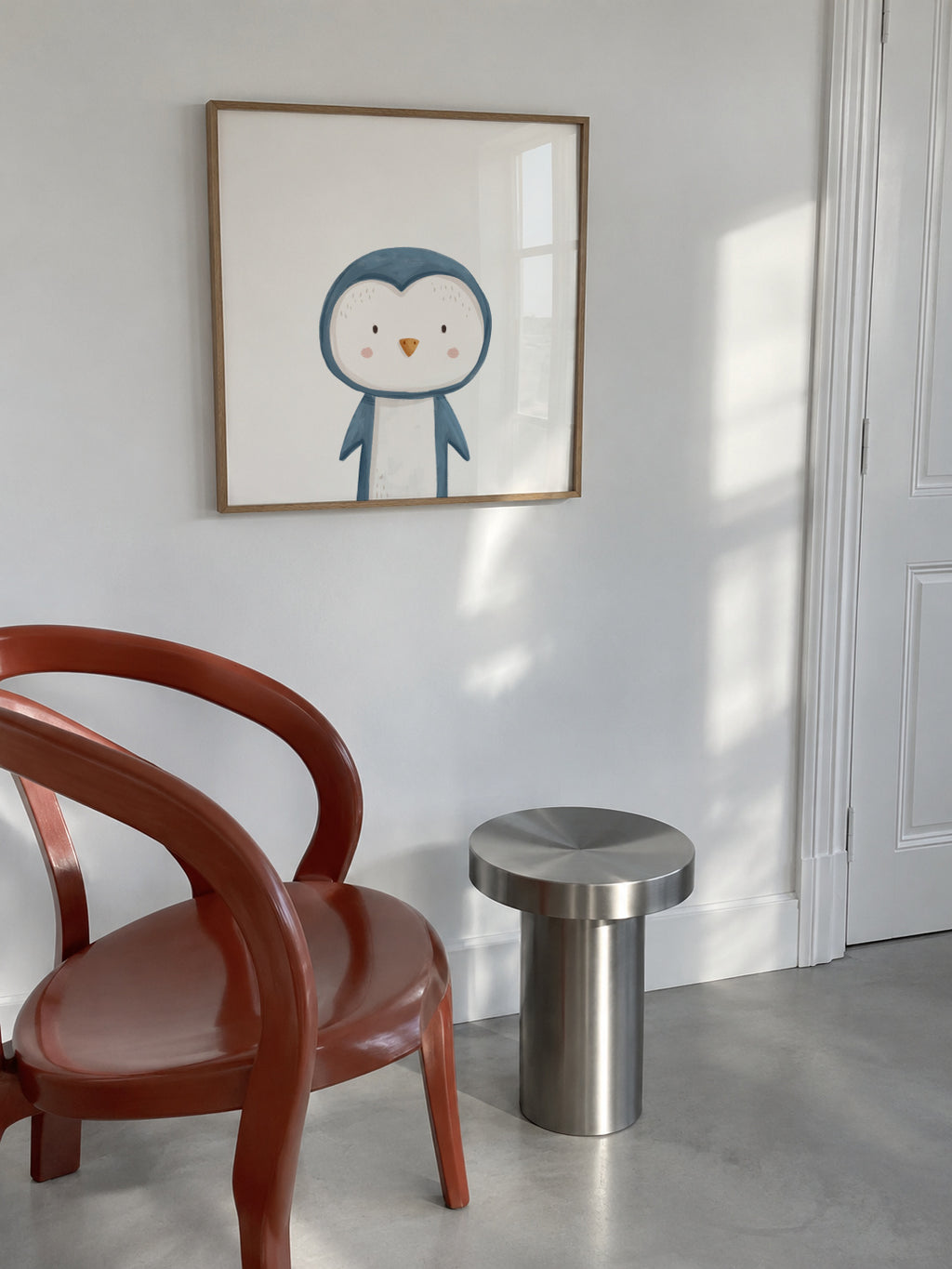 Sweet penguin - Framed poster in an interior