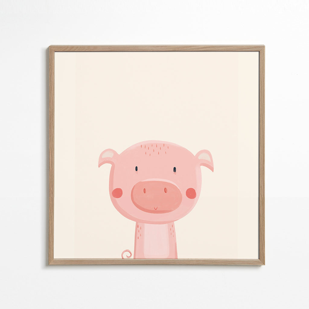 Illustration enfantine de cochon rose