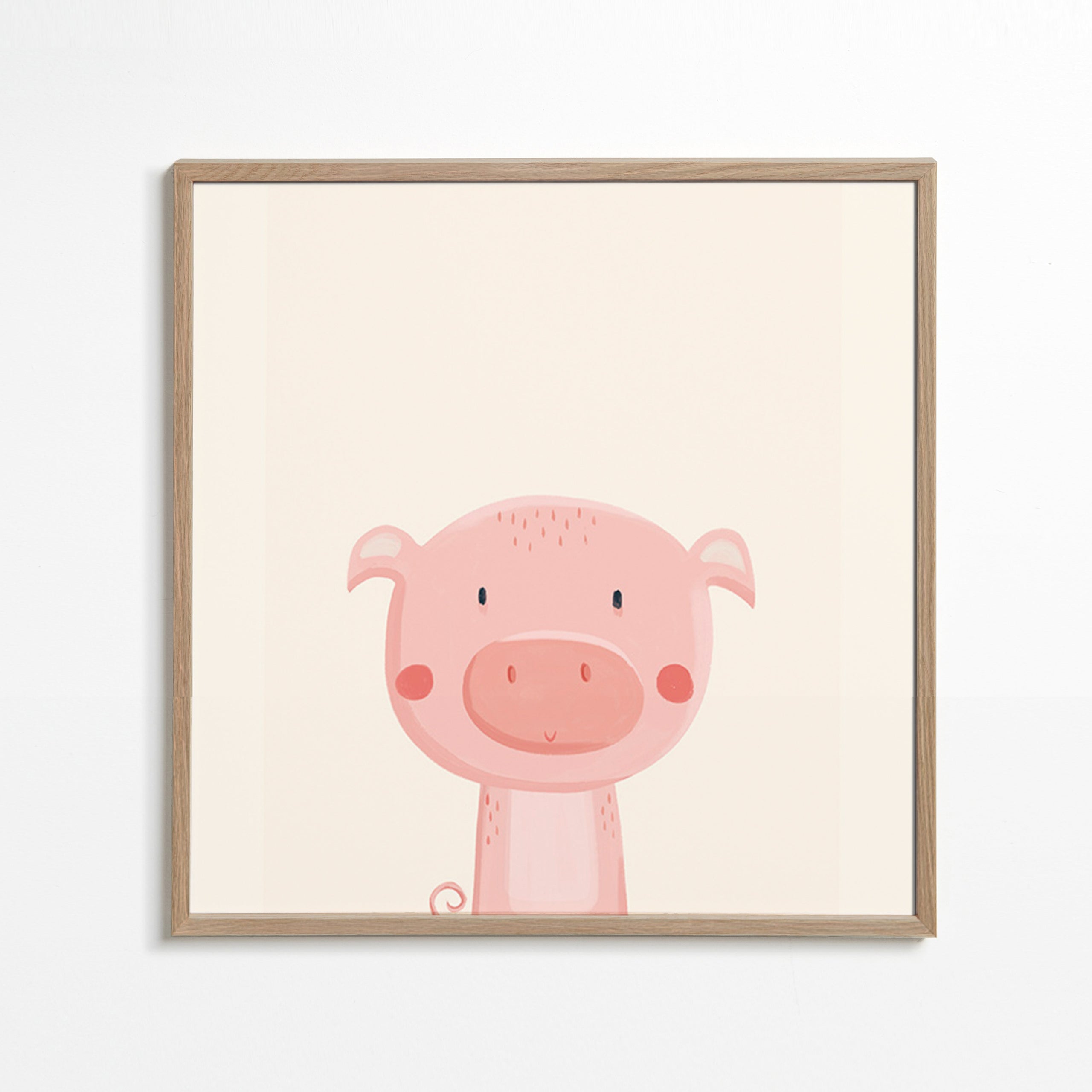 Illustration enfantine de cochon rose