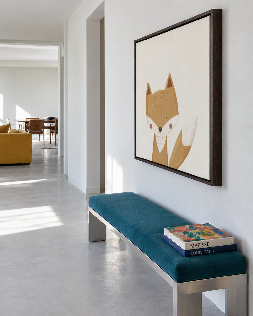 Sweet fox - Framed canvas in an interior